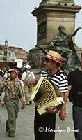 Gondolier accordion player, Venice, Italy