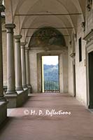 Interior, looking out, Certosa de Firenze, Florence, Italy, a monastery near Florence