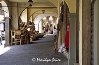 Colonnade near market, Greve in Chianti, Italy