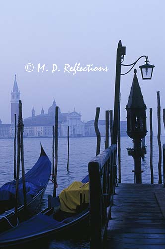 Gondolas and San Giorgio, Venice, Italy