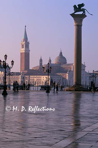 San Giorgio and statue to St. Mark, Venice, Italy