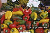 Assorted peppers at market, Venice, Italy