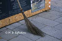 Street sweeper's broom, Venice, Italy