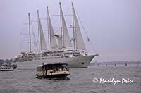 Cruise ship and water bus, Venice, Italy