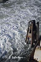 Churning water as the ferry leaves its dock, Portland, ME