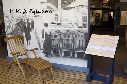 Replica of Titanic deck chair, Titanic Exhibit at the Maritime Museum, Halifax, Nova Scotia