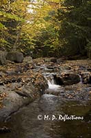 Autumn cascade with leaves, Rainbow Stream