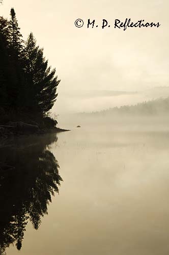 Foggy morning at Nahmakanta Lake