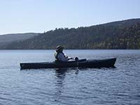 Marilyn tried kayaking, Nahmakanta Lake, ME