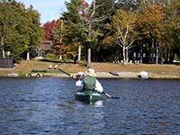 Marilyn tried kayaking, Nahmakanta Lake, ME