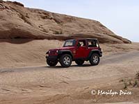 Carl's rental jeep is ready for the trail, near Moab, UT