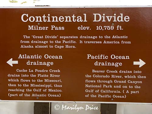 Continental Divide sign, Rocky Mountain National Park, CO