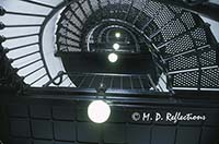 Looking up the spiral staircase of Yaquina Head Light, OR