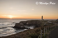 Yaquina Head Lighthouse at sunset, Yaquina Head, OR