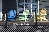 Adirondack chairs on a porch, Otter Rock, OR