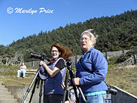 Nancy and Marilyn get very windblown at Thor's Well, Cape Perpetua, OR