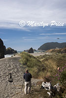 Bill flying his drone, Cape Sebastian, OR