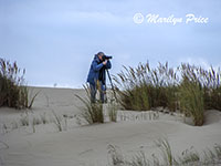 Marilyn taking photos, John Dellenback Dunes, OR