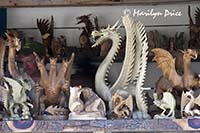 Display of carved wooden dragons, Colorado Renaissance Festival, Larkspur, CO