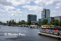 Looking down a canal towards our hotel, Amsterdam, Netherlands