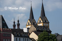 Two sets of church towers, Koblenz, Germany