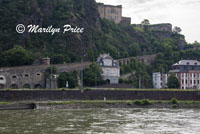 Fortifications along road leading to Ehrenbreitstein Castle, the fortress over Koblenz, Germany