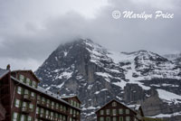 Cloud shrouded mountains around Grindelwald, Switzerland