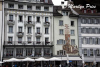 Facade of the Hotel des Alpes, Lucerne, Switzerland