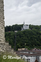 Gutsch Hotel from Musegg Wall, town wall of the city, Lucerne, Switzerland