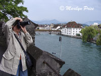 Marilyn shoots something, Lucerne, Switzerland