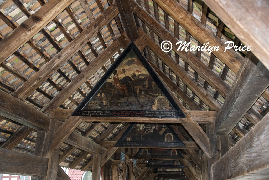 Paintings in the bridge roof, Chaff Bridge, Lucerne, Switzerland