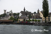 In the background are three towers of the Musegg Wall, Lucerne, Switzerland