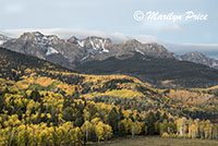 Autumn aspen and the Sneffels Range, County Road 5, San Juan Mountains