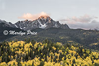 Autumn aspen and Mt. Sneffels, County Road 5, San Juan Mountains