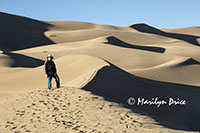 Carl near the crest of one of the shorter dunes, Great Sand Dunes National Park, CO