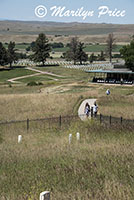 Markers where soldiers fell, Last Stand Hill, Little Bighorn Battlefield National Monument, MT