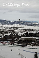 Hot air balloon over the ski area, Steamboat Springs, CO