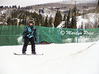 Kelly snowboarding, Steamboat Springs, CO