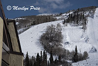 Ski area from our balcony, Steamboat Springs, CO