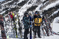 Kelly and Carl discuss the day's plans, top of the gondola ride, Steamboat Springs, CO