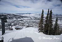 Looking down in the valley from the top of the gondola, Steamboat Springs, CO