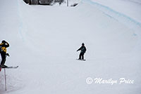 Carl taking pictures of Kelly's first ride down the quarterpipe, Steamboat Springs, CO