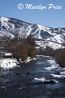 Ski area and Yampa River, Steamboat Springs, CO