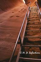 Handholds and stairs, old and new way of getting to the lower portion of Lower Antelope Canyon, AZ