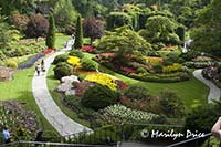 Overview of the Sunken Gardens, Butchart Gardens, Victoria, BC