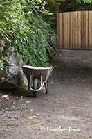 Wheelbarrow on a path, Butchart Gardens, Victoria, BC