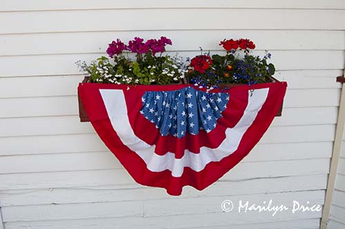 Patriotic flowers, Wyoming Territorial Prison and Old West Park, Laramie, WY