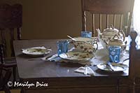 Kitchen table set for dinner inside the Warden's House, Wyoming Territorial Prison and Old West Park, Laramie, WY