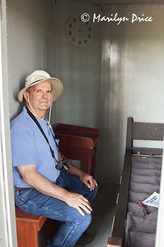 Carl in one of the cells in north cellblock,  Wyoming Territorial Prison and Old West Park, Laramie, WY