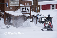 Snowmobiles are a major form of transportation in Cooke City, MT